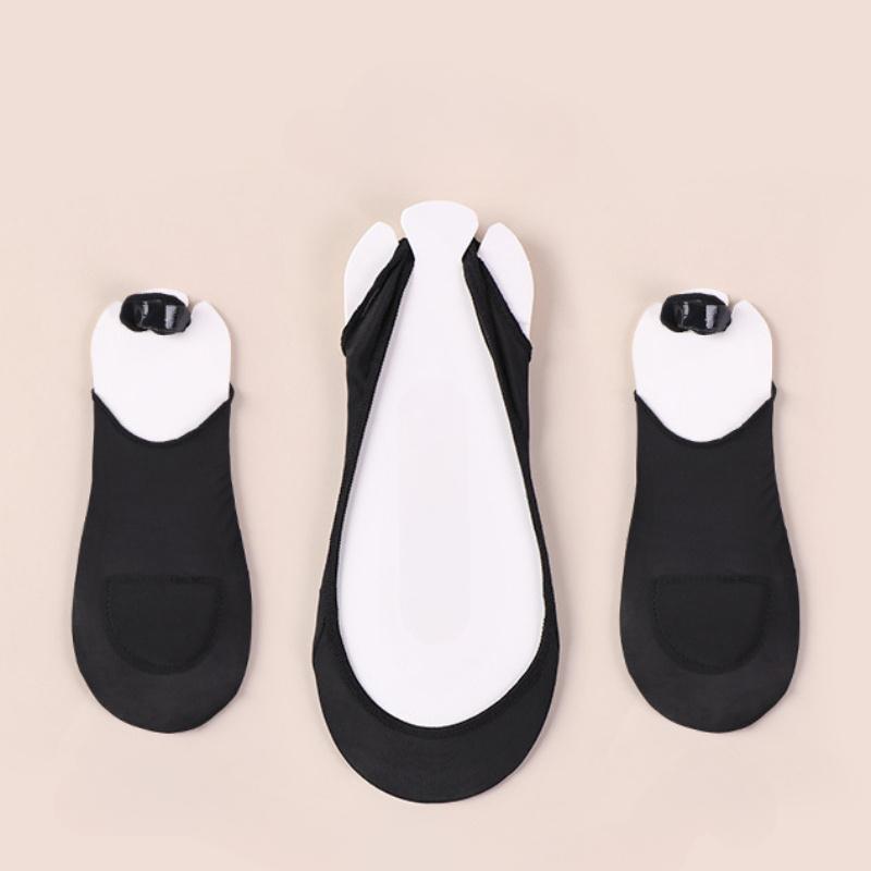 Invisible Cotton Pad Boat Socks Women's Ice Silk Shallow Mouth Socks for High Heel Shoes Non Slip Silicone Sling