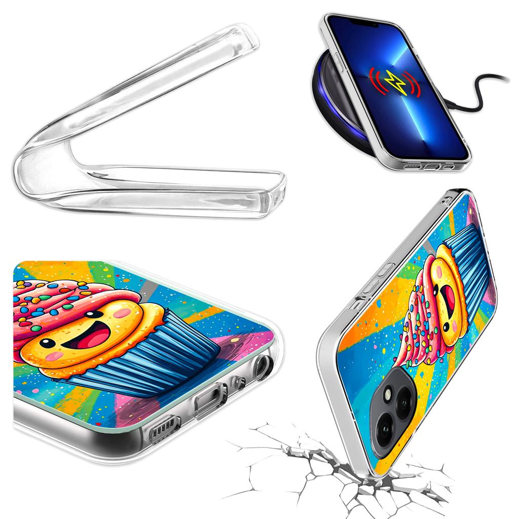 Etui Do Honor X7D / 400 Smart Obudowa Foto Case Plecki Cake + Szkło 9H