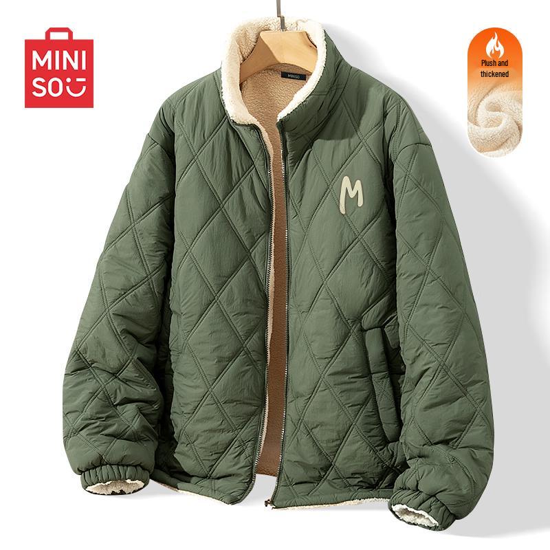 MINISO Men's Maillard Style Stand Collar Quilted Winter Jacket