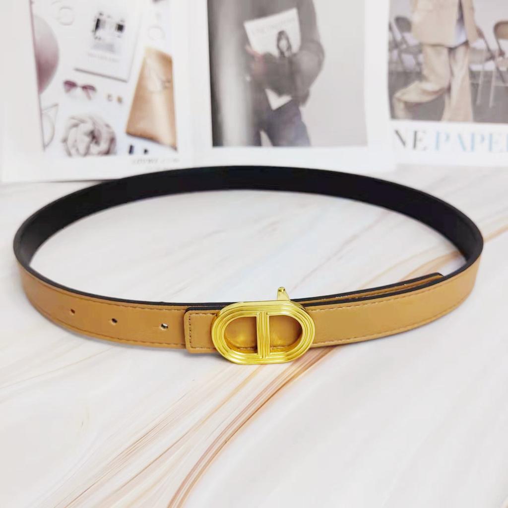 H Home Belt Women'S Decorative Belt Women'S Cowhide Simple Oval Casual Business Suit Jeans With Women