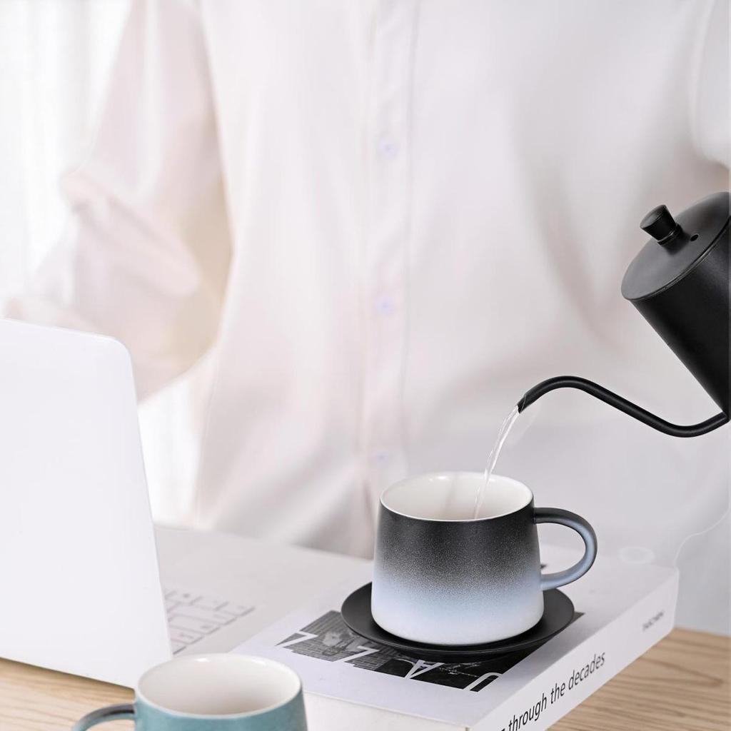 Exquisite High-End Ceramic Coffee Cup & Saucer Set for Home or Office - Light Luxury Mug for Afternoon Tea
