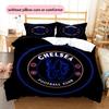 Chelsea FC Pattern Bedding Home Decoration Birthday Gift (1 * Duvet Cover + 2 * Pillowcase, Without Core)