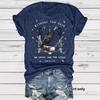 Women's Art Crow and Book Design Print Casual Short-sleeved Round-neck T-shirt