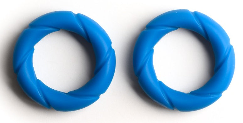 Lot de 2 Cockrings Ready Rings Bleus - Sport Fucker - Cockrings Flexibles