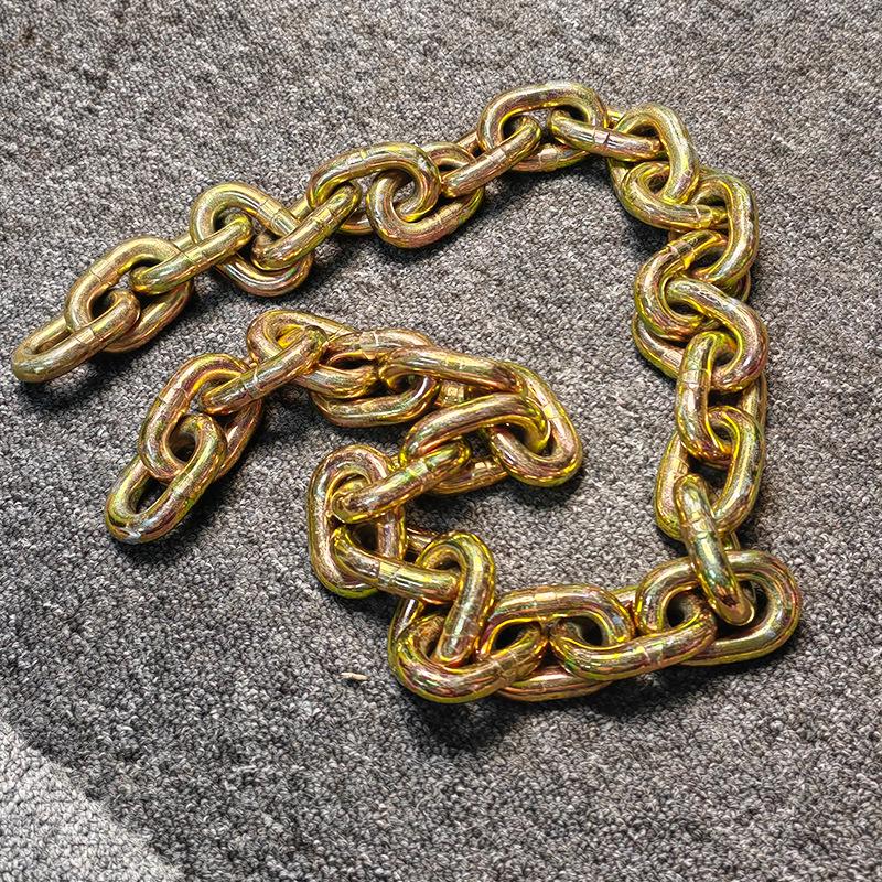GB G80 Gold Plated Manganese Steel Lifting & Towing Chain Sling, Galvanized