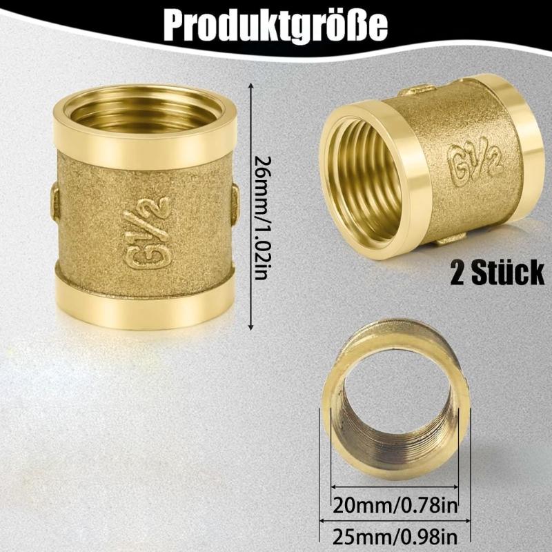Pack of 2 High Temperature Resistant Copper Sleeve Adapters Fitting 20mm Threaded Connectors for Copper Pipe Joints