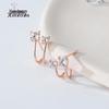 S925 Sterling Silver Cubic Zirconia Stud Earrings & Double Diamond Ear Cuffs for Women - Japanese & Korean Style, Trendy Niche Design.