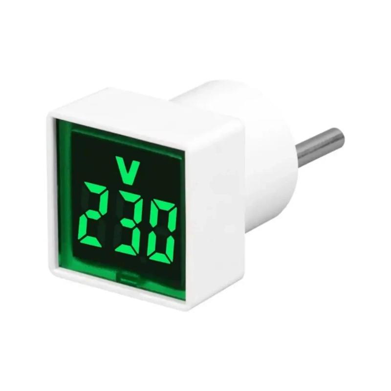1Pc Led Digital Ac Voltmeter Indicator Square Eu Plug Digital Voltmeter 50–500V Voltage Measurement Range