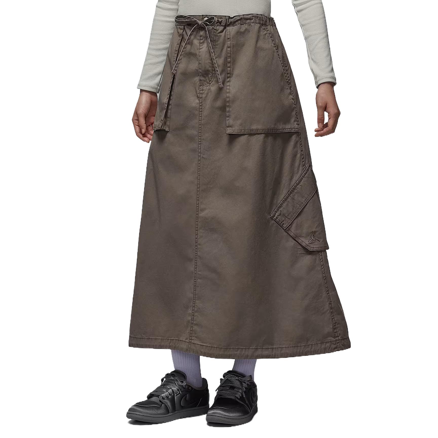 Jordan Chicago Loose Solid Color Drawstring Casual Long Skirt Women skirts IF1048-040 S