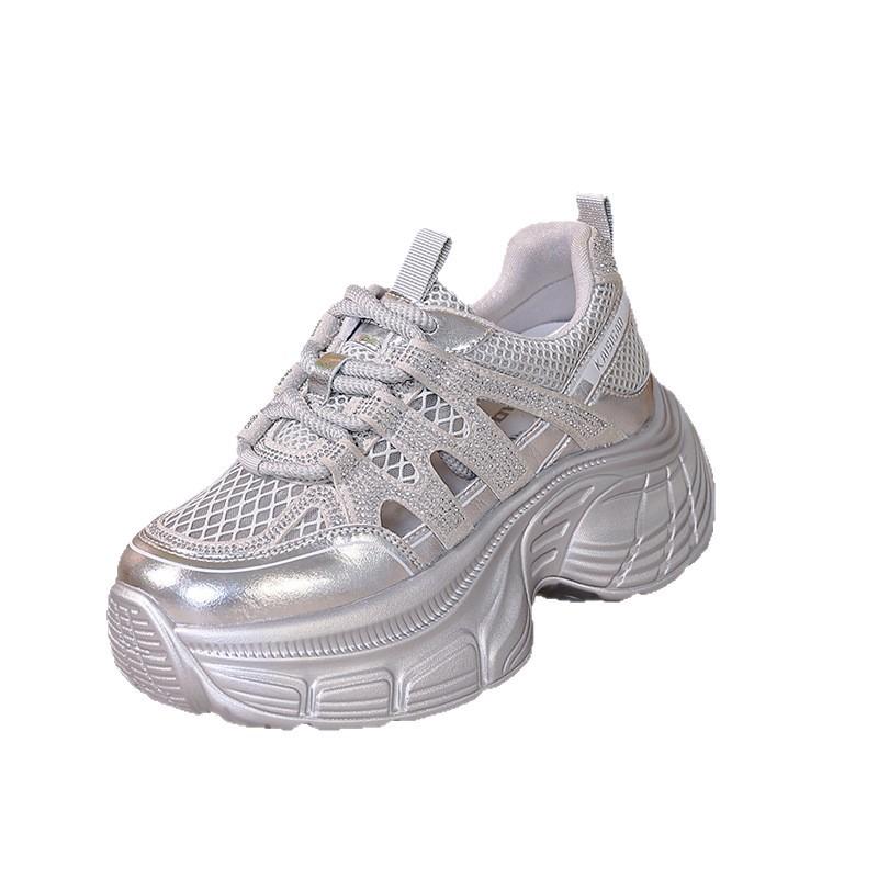Inner height increase dad shoes women 2025 summer new versatile small mesh breathable casual sports shoes casual