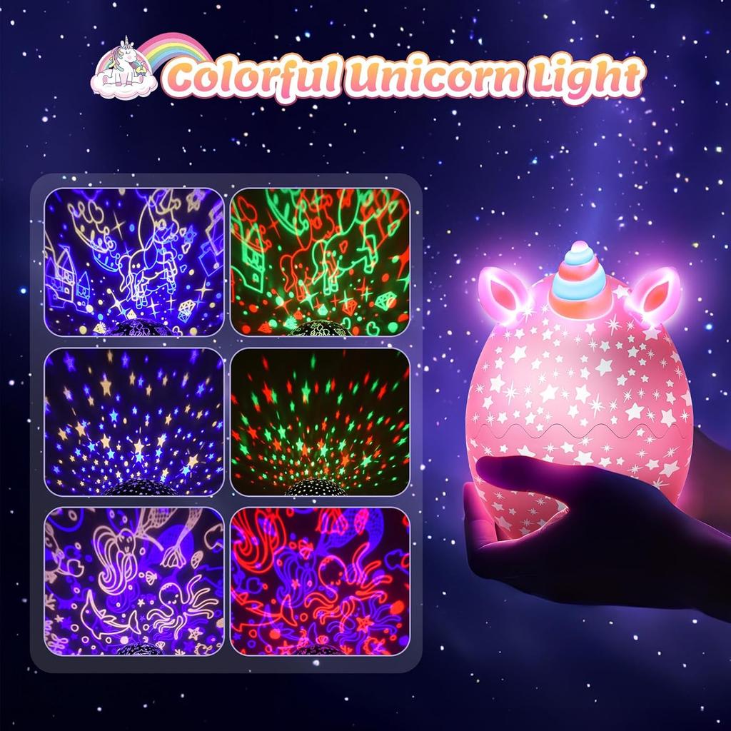 Unicorn Night Light Kids Toys 3 in 1 Unicorns & Starry Sky & Sea World Nights Lights Projector for 3 4 5 6 7 8 9 10 11 12 Year Old Girls, Christmas