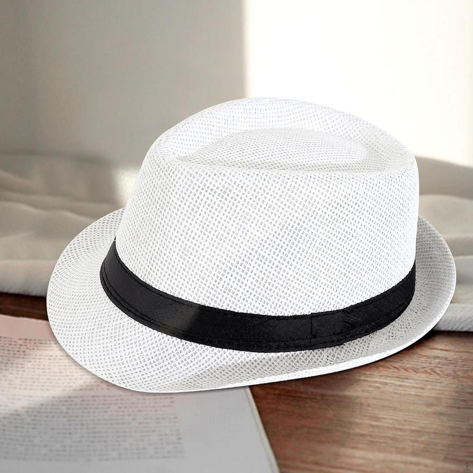 

Мужская Женская Панама Повседневная Модная Солнечная Шляпа для Походов, Пляжных Поездок, Отпусков белый