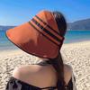 Women's Sun Protection Fisherman Hat Lady Uv Protection Summer Leisure Face Covering Sunshade Black Straw Hat Hollow Top Sun Hat