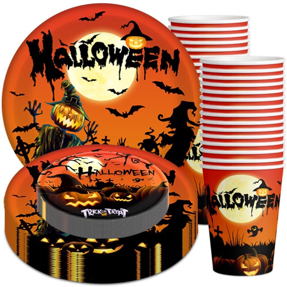 10st Simulering Halloween Engångs Porslin Halloween Fest Dekoration Tillbehör