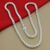 45-60cm   Copper 4mm Round Box Chain Necklace Bracelet set For Women Men Boy Wedding Engagement Charm