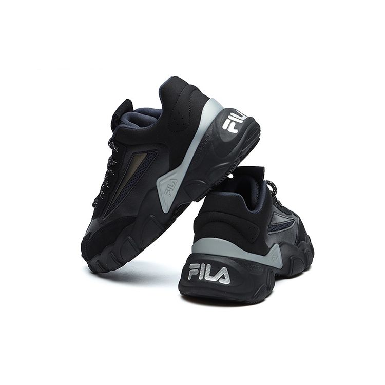 Fila Fashion Sneakers Fabric Layered Cowhide Casual Sports Low-Top Lifestyle Shoes Men Sneakers Black F12M144120FBI