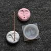 Incenses Tray Silicone Molds Handmade Human Face Pattern Incenses Insert Stick Holder Cements Plasters Mould Crafts Decors