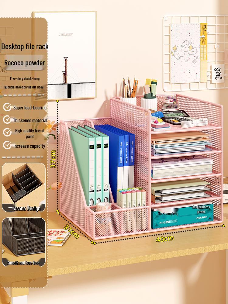 Multi-Layer Desktop File & Book Organizer for Office & Student Use
