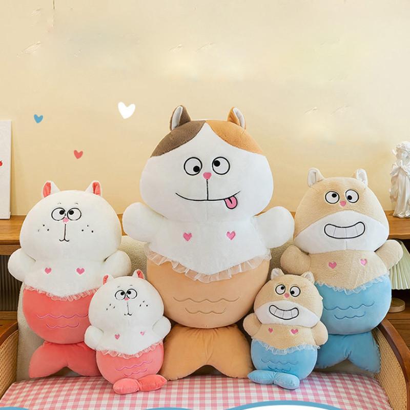 Adorable Mermaid Cat Plush Toy Stuffed Animal Doll Perfect Birthday Gift For Girls