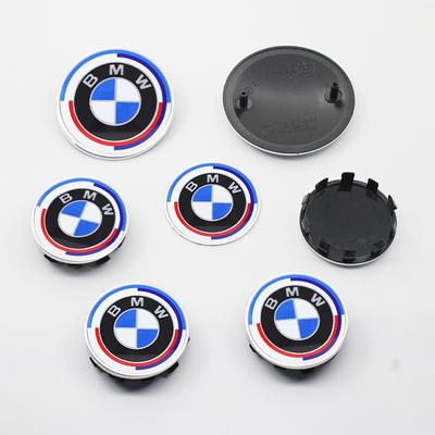1/4/7Pcs Car Front Rear Logo Hub Center Cover Steering Wheel Center Emblem Stickers For 50th Anniversary E60 E93 G01 E87 G20