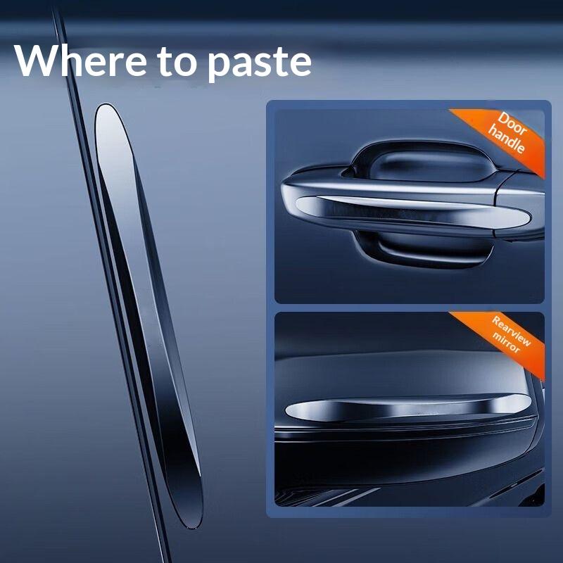 2/4Pcs Car Door Anti-Collision Strip Mirror Door Border Collision Scraping Corner Guard Silicone Protective Anti-Scratch Sticker