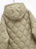 Winter Women's Loose Drawstring Hooded Quilted Diamond Long-sleeved Cotton-padded Jacket Jacket Female