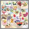 50 Fresh Heart Bouquet Stickers – Waterproof DIY Journal & Water Bottle Decor