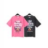 T-shirt in cotone puro a doppia filatura, lavata e invecchiata, con stampa di lettere Vetements, versione alta transfrontaliera, per uomo e donna