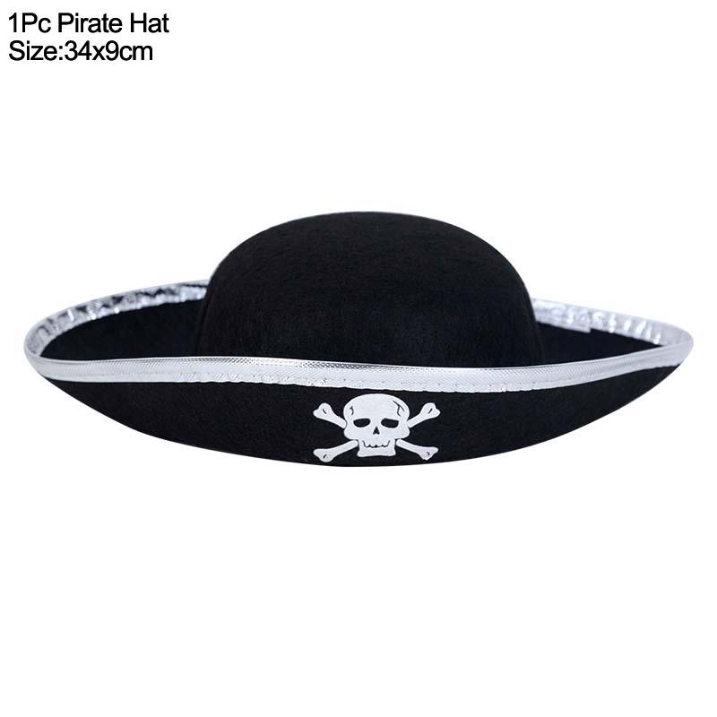 Halloween Pirate Hat Cap Decoration Kids Adult Halloween Masquerade Captain Cosplay Costume Props Pirate Theme Birthday Party