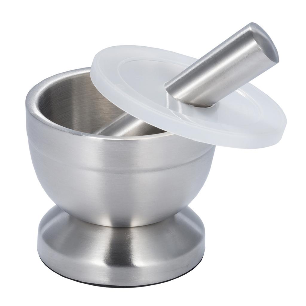Thicken Metal Pestle Pedestal Bowl Garlic Press Pepper Spice Garlic Grinder Pot