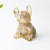Modern Resin Dog Decor With Blue Lace Agate And Carnelian For Living Room Or Office Space
