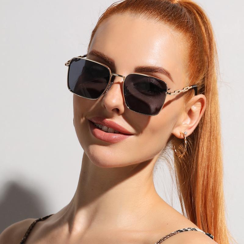 Square Sunglasses Rectangle Fashion Popular Men Women Shades Metal Sun Glasses For Female Male Traveling Eyeglasses UV400
