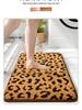 Leopard Print Sponge Bathroom Cashmere Thickening Mat Bath Non-slip Carpets In Wash Basin Bathtub  Floor Rug Shower Room Doormat Memory Foam 3D Pad