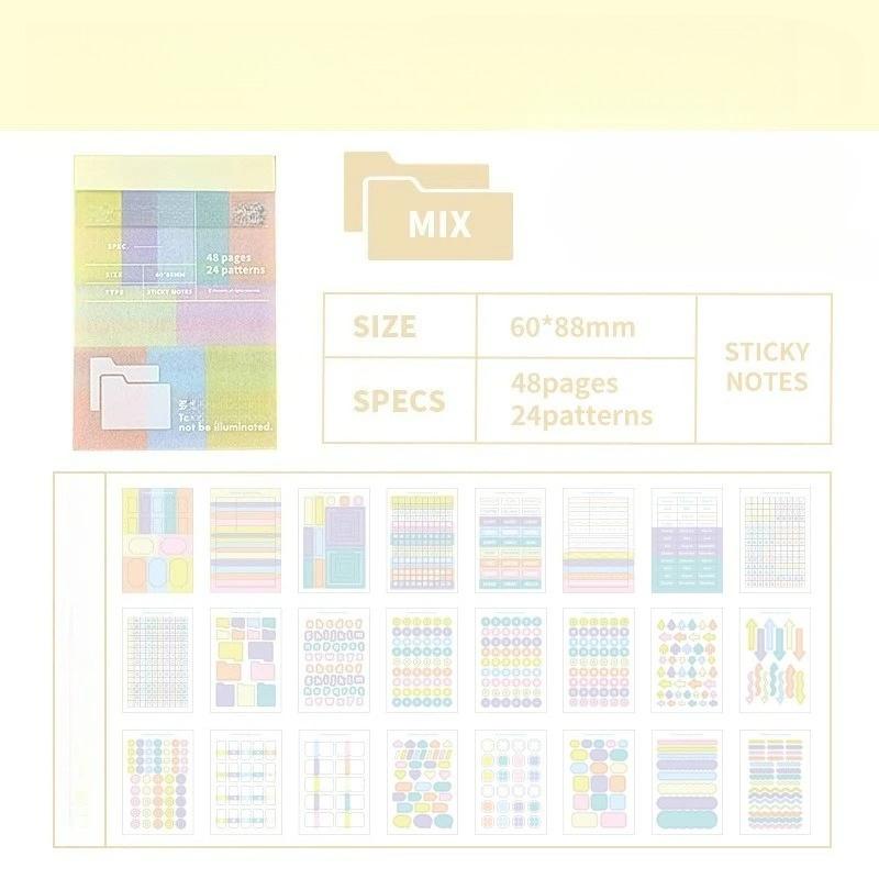 Multi-functional Sticky Index Tabs Set  Color Coding Notes for Books Documents Reusable Page Markers for Student Study Office