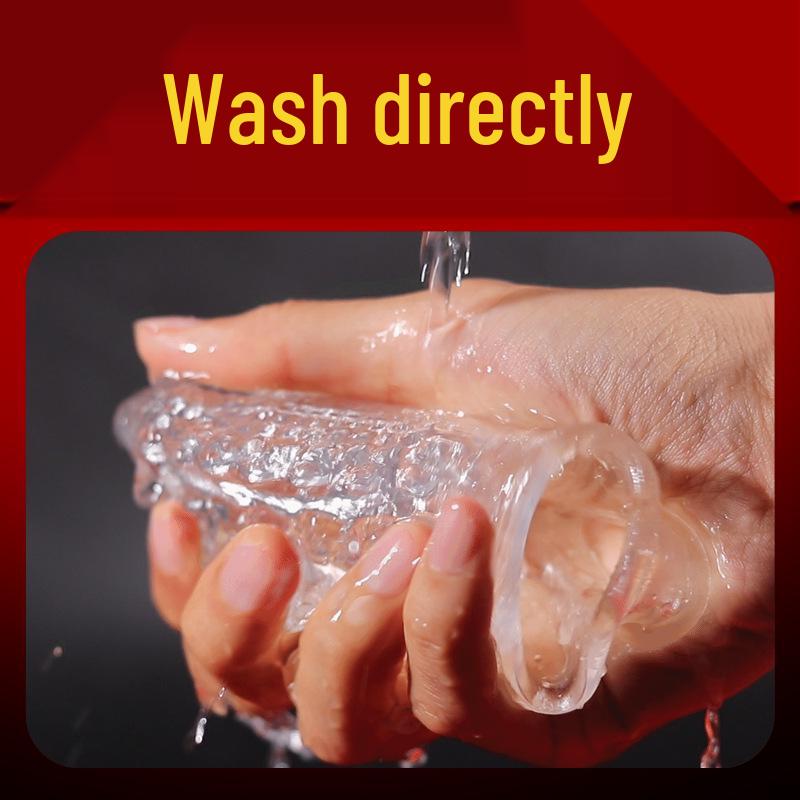 Mękawka opóźniająca na członek - Extra Gruba, Kryształowa, Nieregularny Wzór Kła Wilka