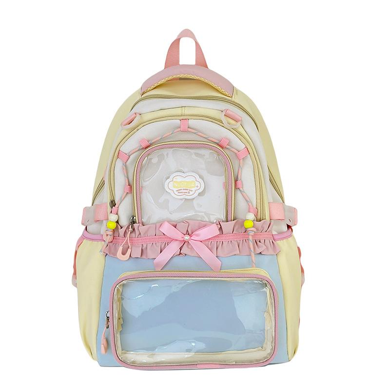 Student Schoolbag Transparent Simple Casual Schoolbag Cute Female Student Large Capacity Backpack