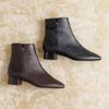 Genuine leather cushioned warm boots made in Japan by HIMIKO. Side-cut metal point boots, size 651412, black, size 235.