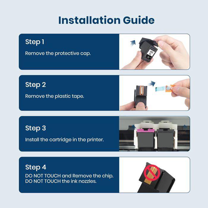 Ink Cartridges - 305XL - Black and Color - Compatible with HP DeskJet and Envy - Yield 650/430 Pages