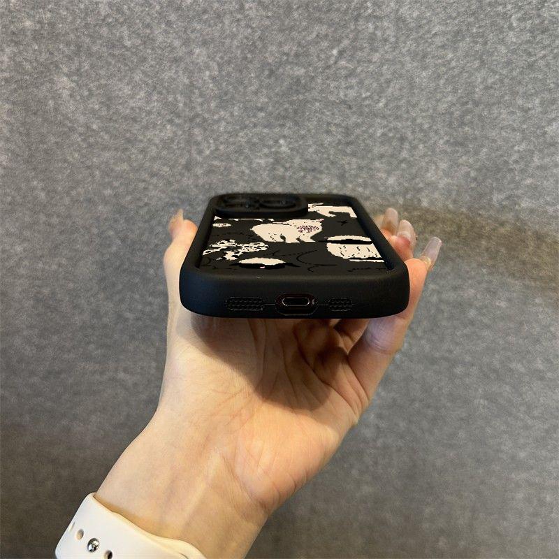 Lucky Angel Sheep Silicone Phone Case For iPhone 11 13 12 14 15 16 Pro Max 13 15 Pro XR XS Max 7 8 14 15 16Plus Shockproof Cover
