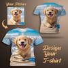 Personalizza la tua esclusiva t-shirt a maniche corte con girocollo stampata in 3D da uomo Bambini Moda Street Sports Top tee