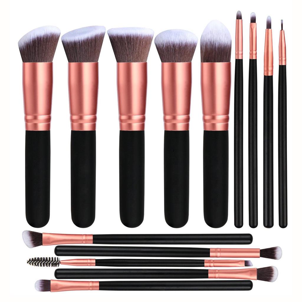 14-Piece Makeup Brush Set - No Logo, Perfect Beauty Tools for Foundation and More