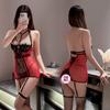 Sexy lingerie small chest tight bondage suspender skirt bed hot flirting pure desire uniform temptation