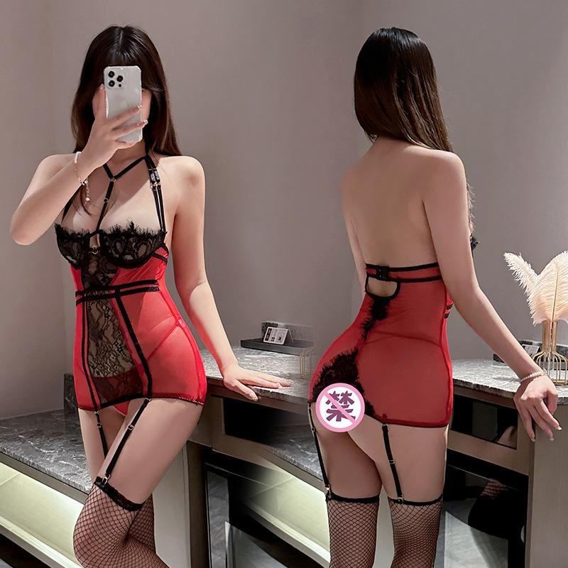 Sexy Lingerie Small Chest Tight Bondage Suspender Skirt Bed Hot Flirting Pure Desire Uniform Temptation