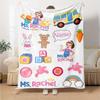 Custom Name Ms. Rachel Theme Printed Blanket - Perfect for Couch, Bed, Travel & Outdoor Use | Machine Washable, Cozy & Durable.