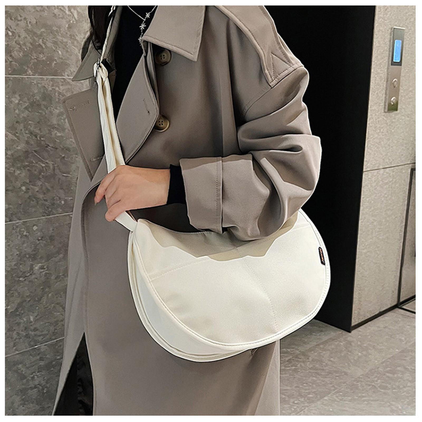 

Сумки через плечо из холста для поездок на работу, сумка-мессенджер, студенческий рюкзак для студентов, женская однотонная сумка через плечо белый