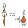 For Airtag Leather Protective Case Keychain Vintage Pets Tracker Case Anti-Loss Locator Holder Access Card Holder