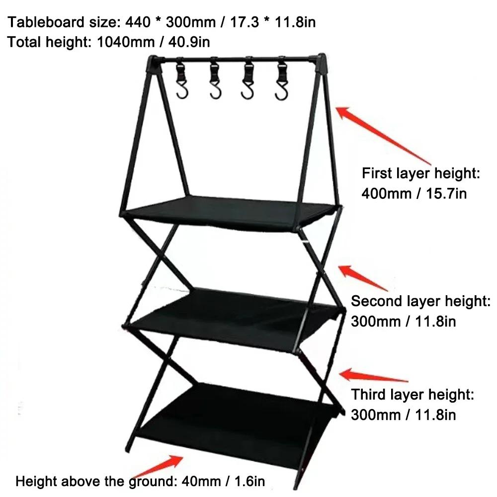 Căni de camping Boluri Raft pliabil pentru uscare Raft suspendat cu cârlig Suport din aliaj de aluminiu Raft pentru depozitare ustensile de gătit pentru picnic BBQ în aer liber
