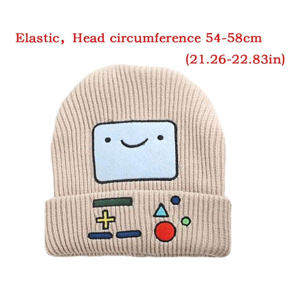Embroidered Knitted Beanies Hat Game Machine Pattern Knitted Skull Bonnet Winter Cap  Unisex