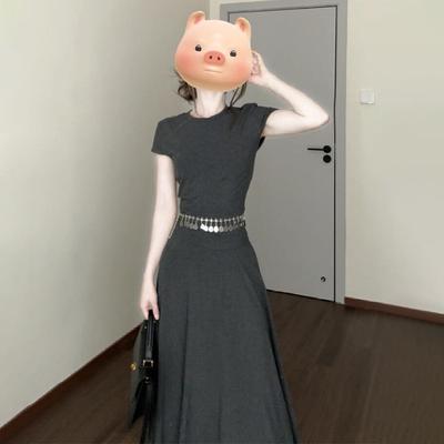 French Gray Dress Children's Summer 2026 New Models This Year Popular Temperament Beautiful Long Dress Cover