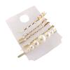 4Pcs Faux Pearl Hair Clips Set Pins Non-slip Barrette Women Girls Hairpin Headwear Type 1
